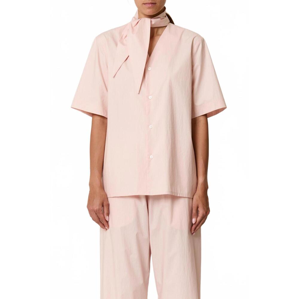 NEW PLAN C parachute short sleeve with tie top in baby pink